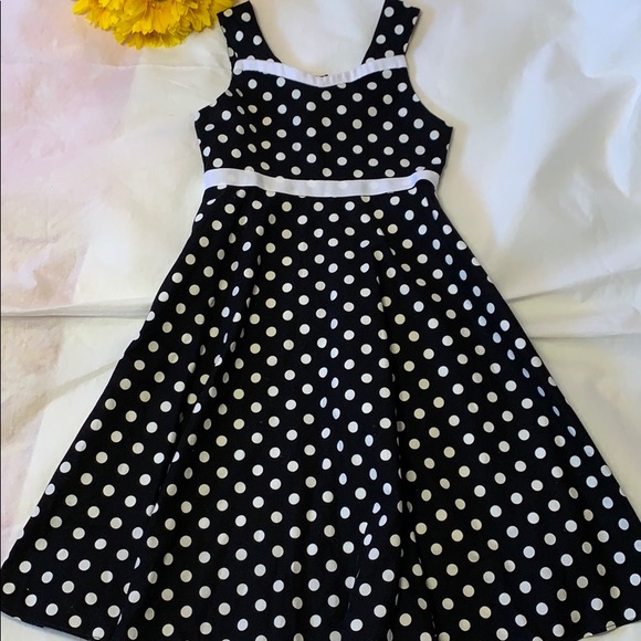 Rare Editions Other - RARE EDITIONS BLACK WITH WHITE POLKA DOT DRESS